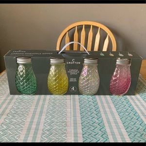 Crofton Cabana Pineapple Sipper 4 Piece Set